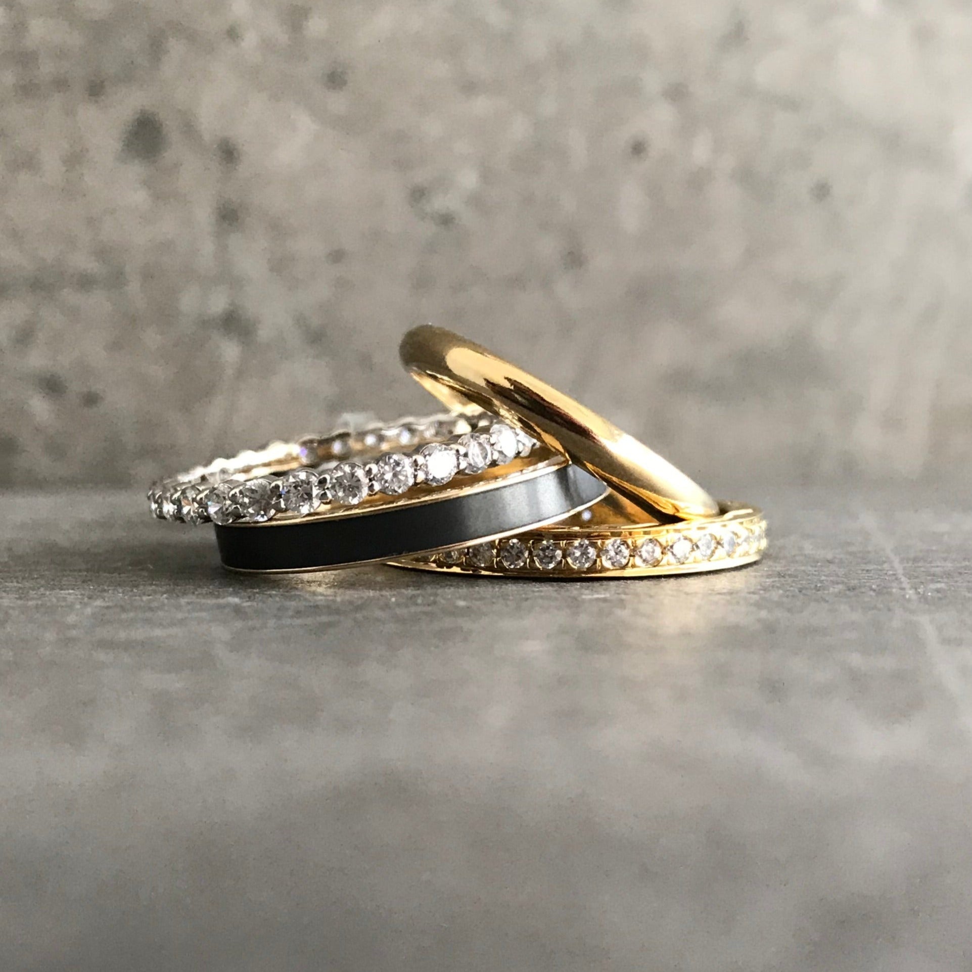Black Diamond - Women’s Ring - CIRCE - 14K Yellow Gold - 1/4 CTW Diamond Anniversary Band - Lady Elysium Black Diamond