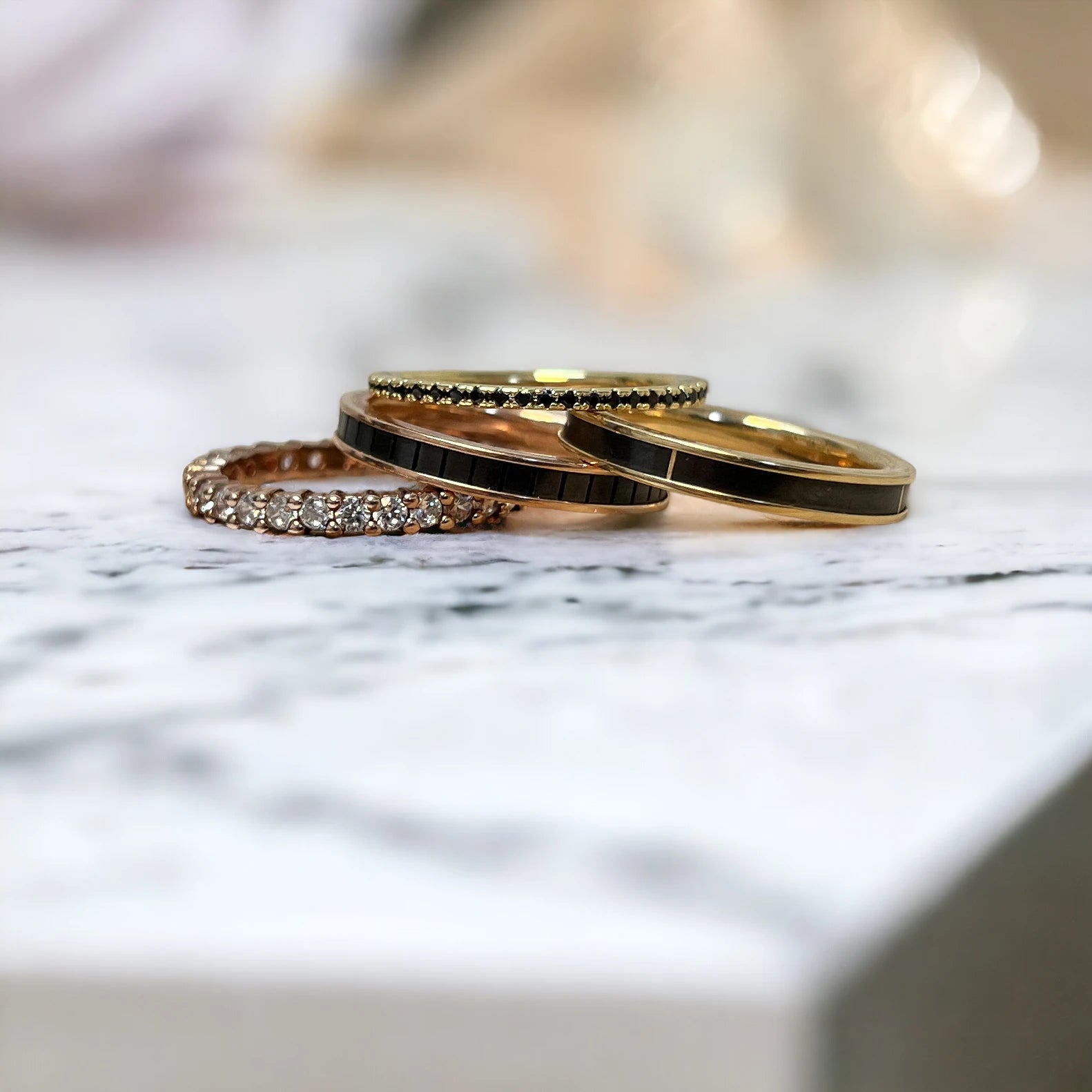 Black Diamond - Women’s Ring - CIRCE - 14K Yellow Gold - 1/4 CTW Diamond Anniversary Band - Lady Elysium Black Diamond
