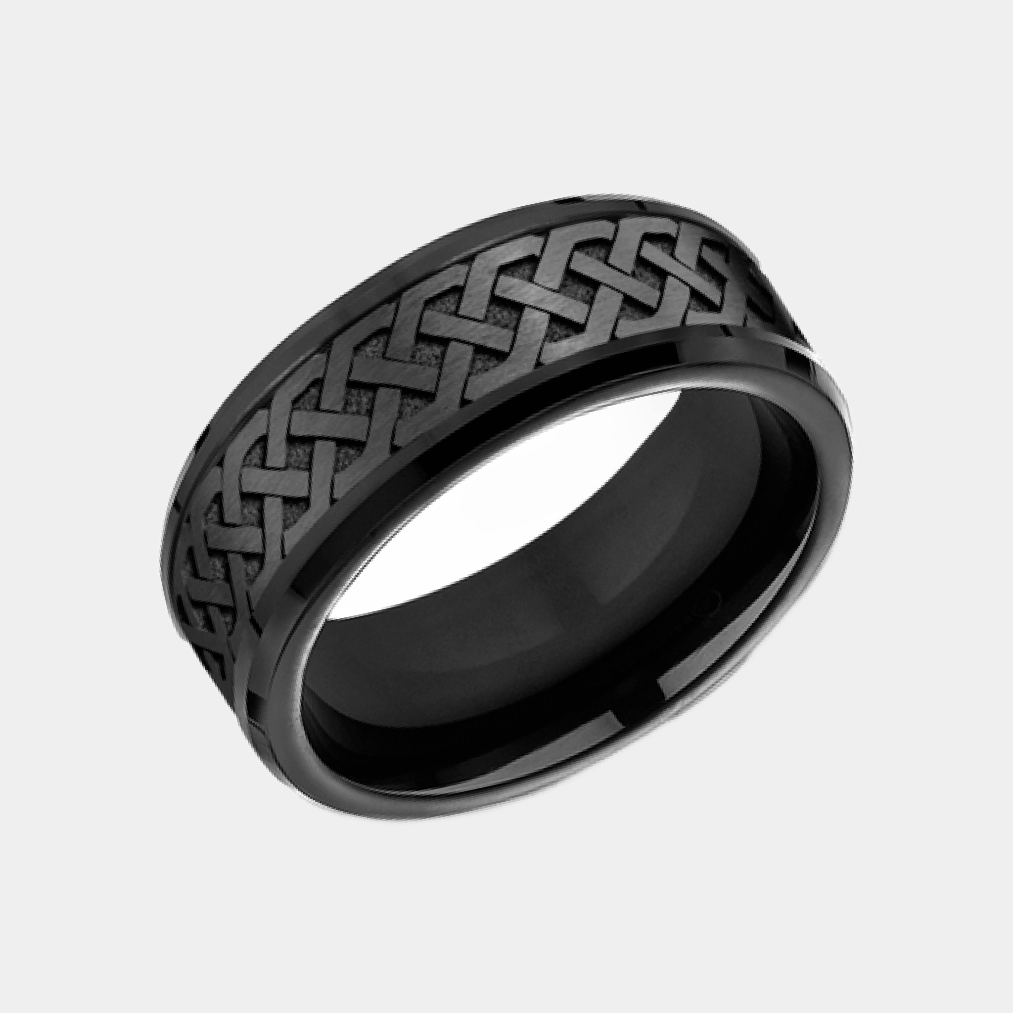 Men's Wedding Band | The Adare | Titanium with Celtic Knot Pattern | Elysium