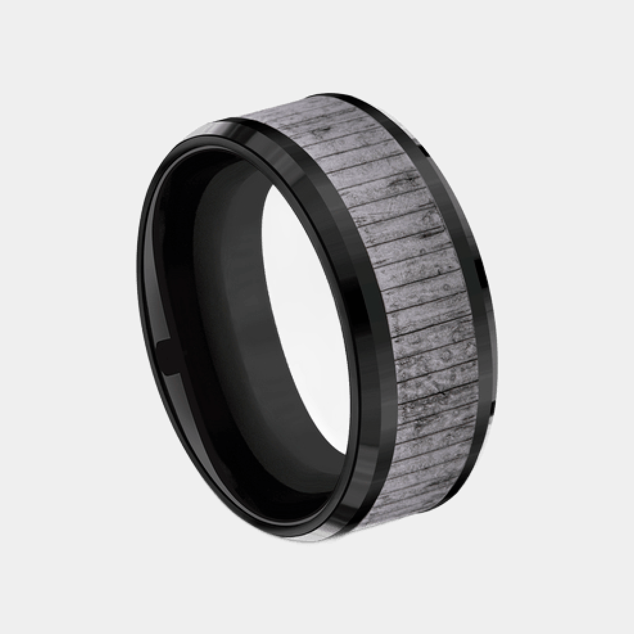 Men's Wedding Band | The Alder | Tantalum Grey with Black Titanium | Elysium