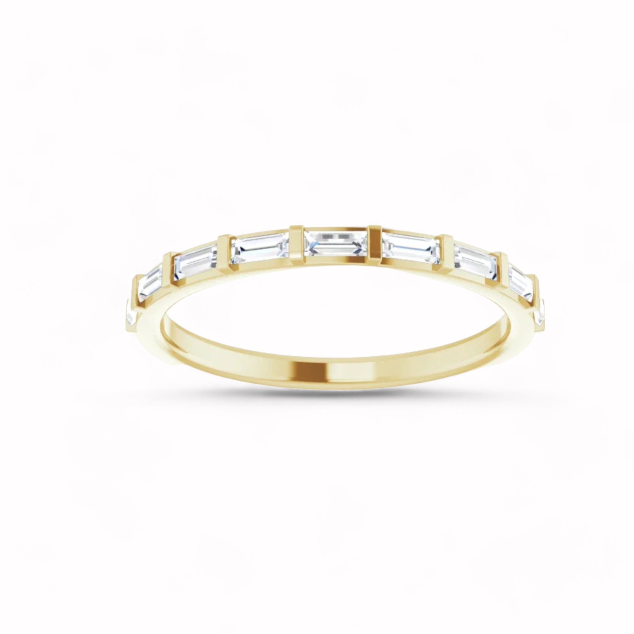 Black Diamond - Women’s Ring - CLIO - 14K Yellow Gold - 1/4 CTW Baguette Diamond Anniversary Band - Lady Elysium Black Diamond