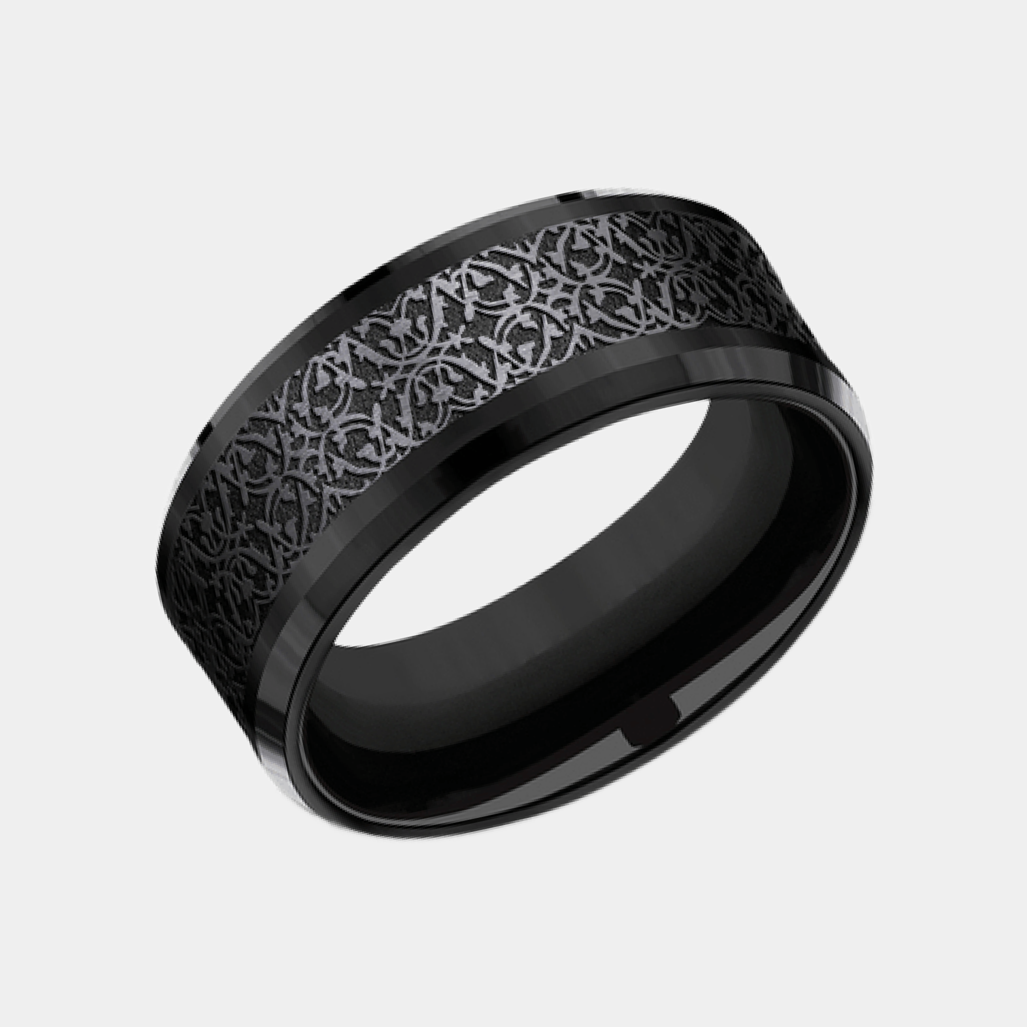 Men's Wedding Band | The Conquerer | Black Titanium | Elysium