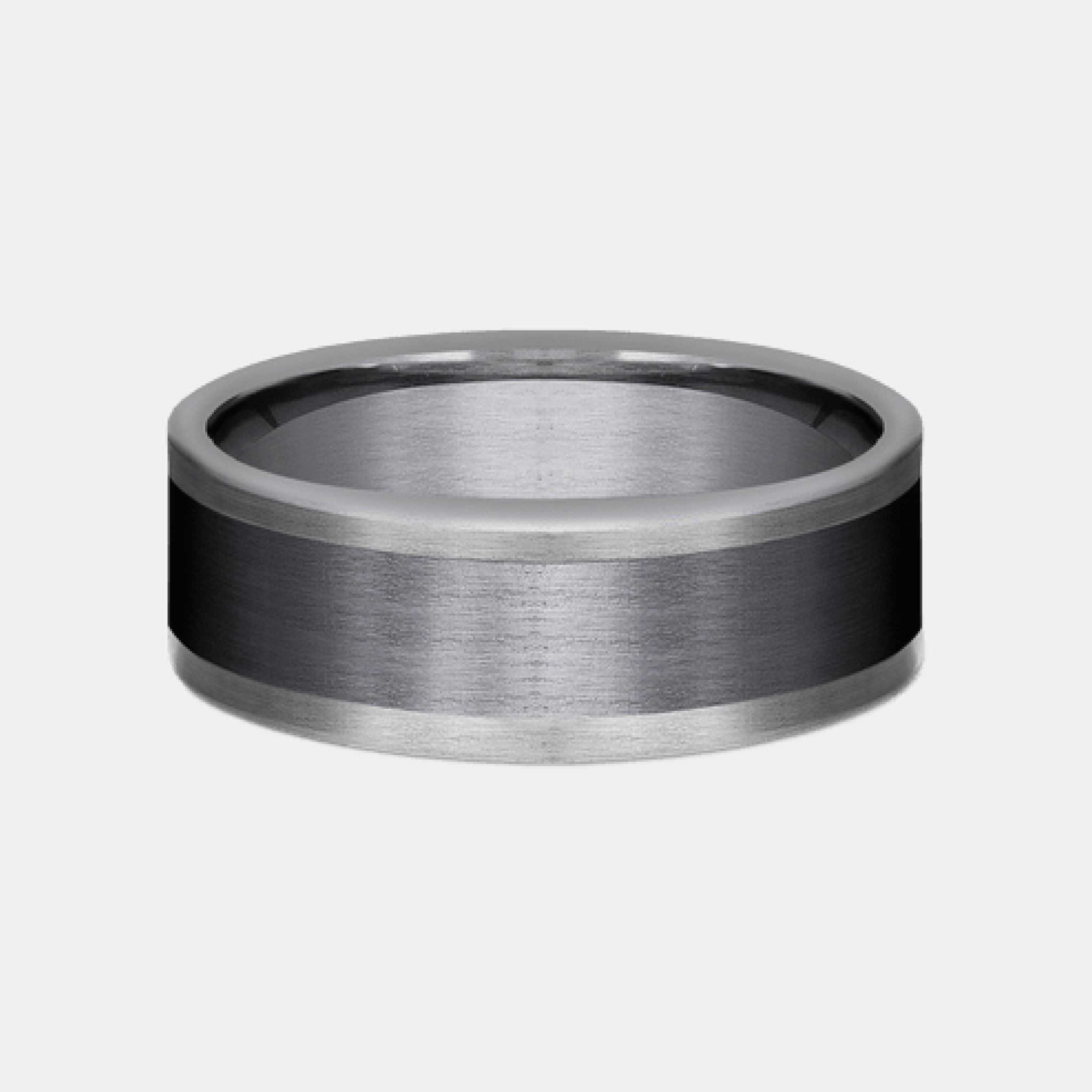 Men's Wedding Band | The Duke | Tantalum Grey with Black Titanium | Elysium