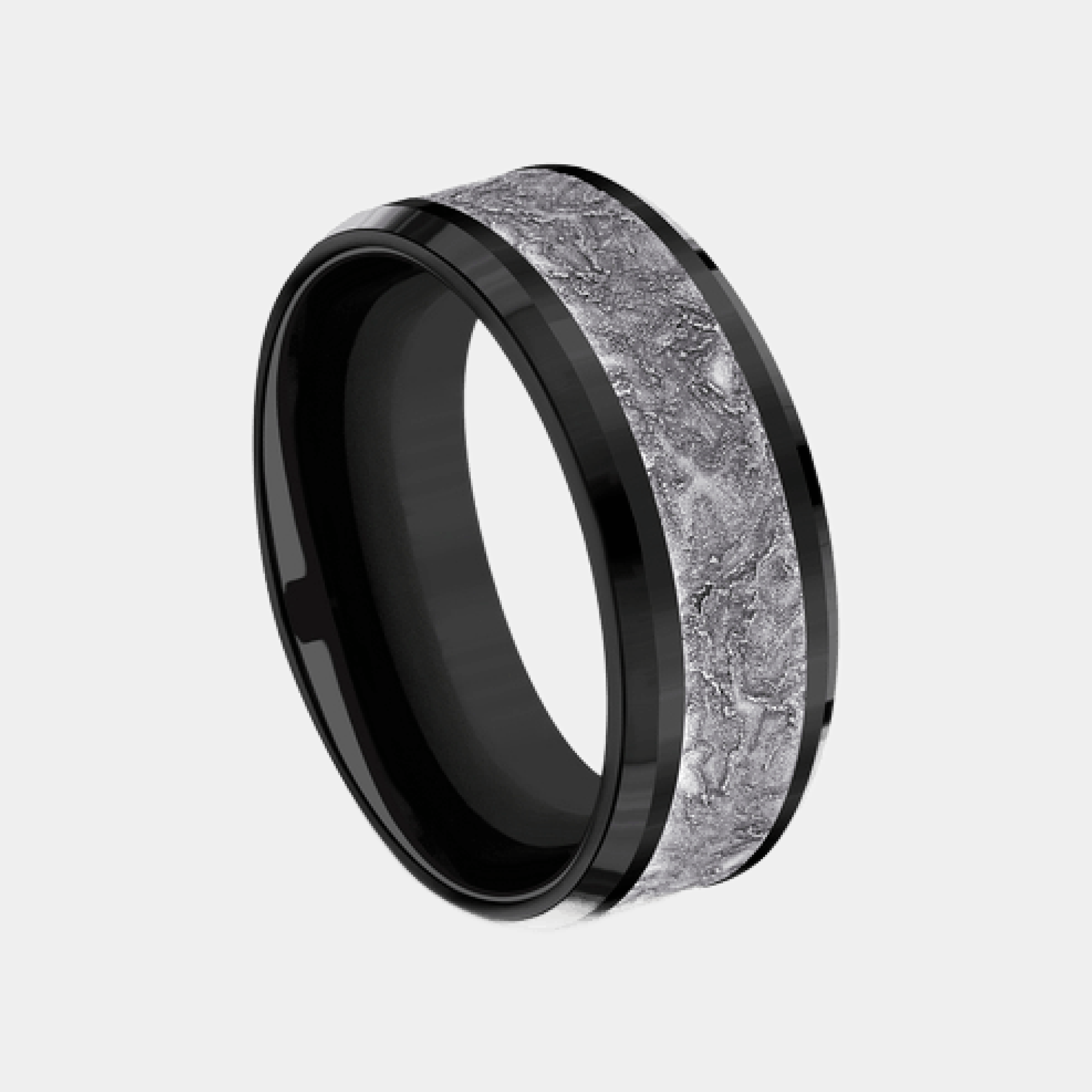 Men's Wedding Band | The Easel | Tantalum Grey with Black Titanium | Elysium