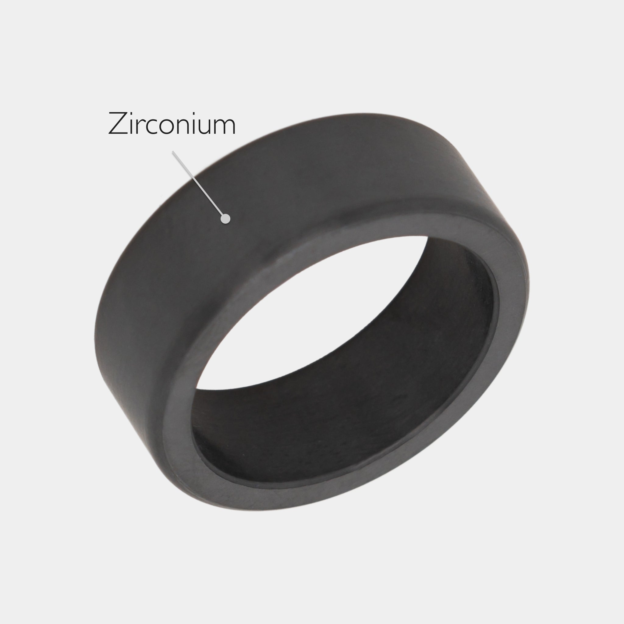 KRATOS 8mm - Zirconium - Men's Ring - Elysium