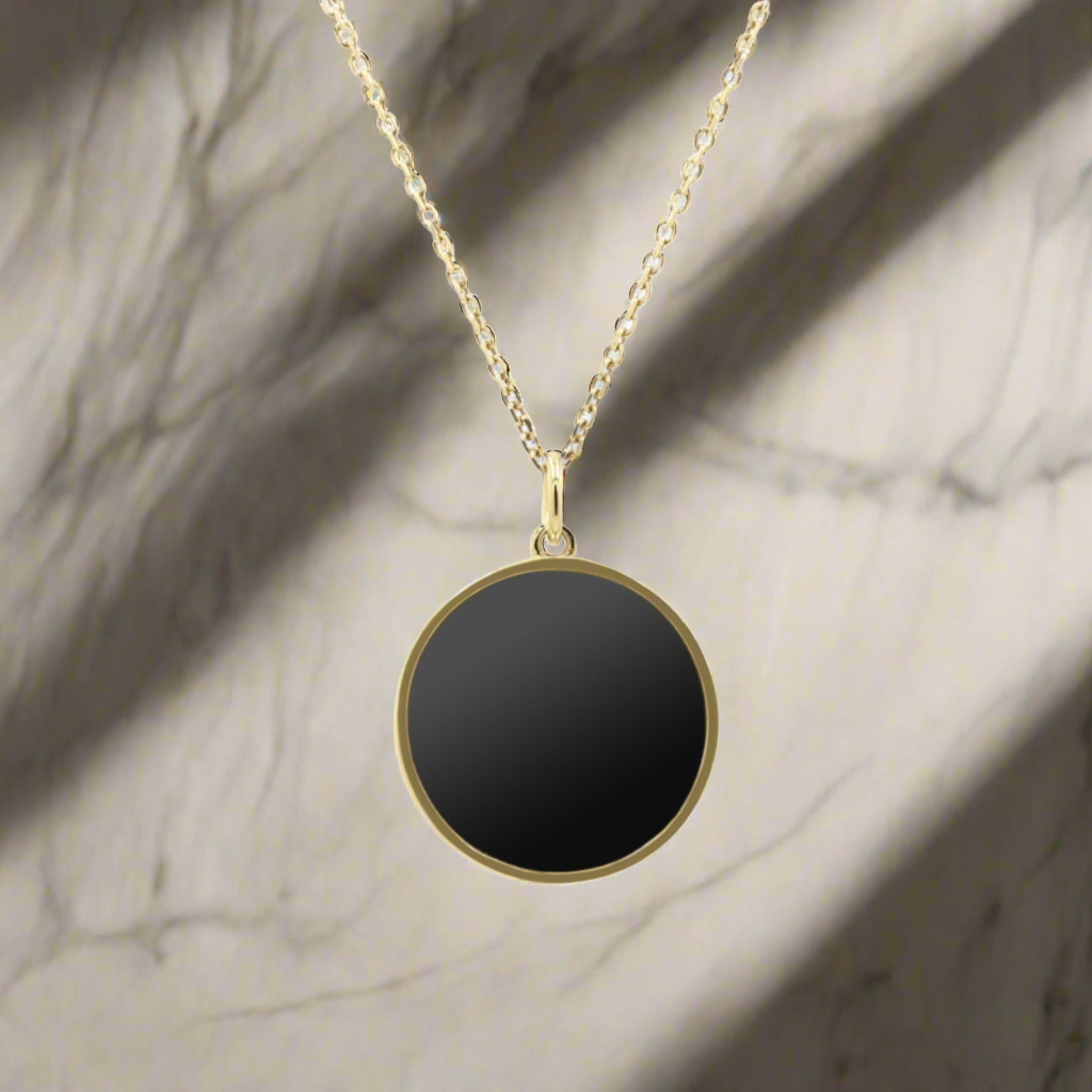 Black Diamond - Women’s 16MM Pendant Necklace - 14K Yellow Gold - Lady Elysium Black Diamond