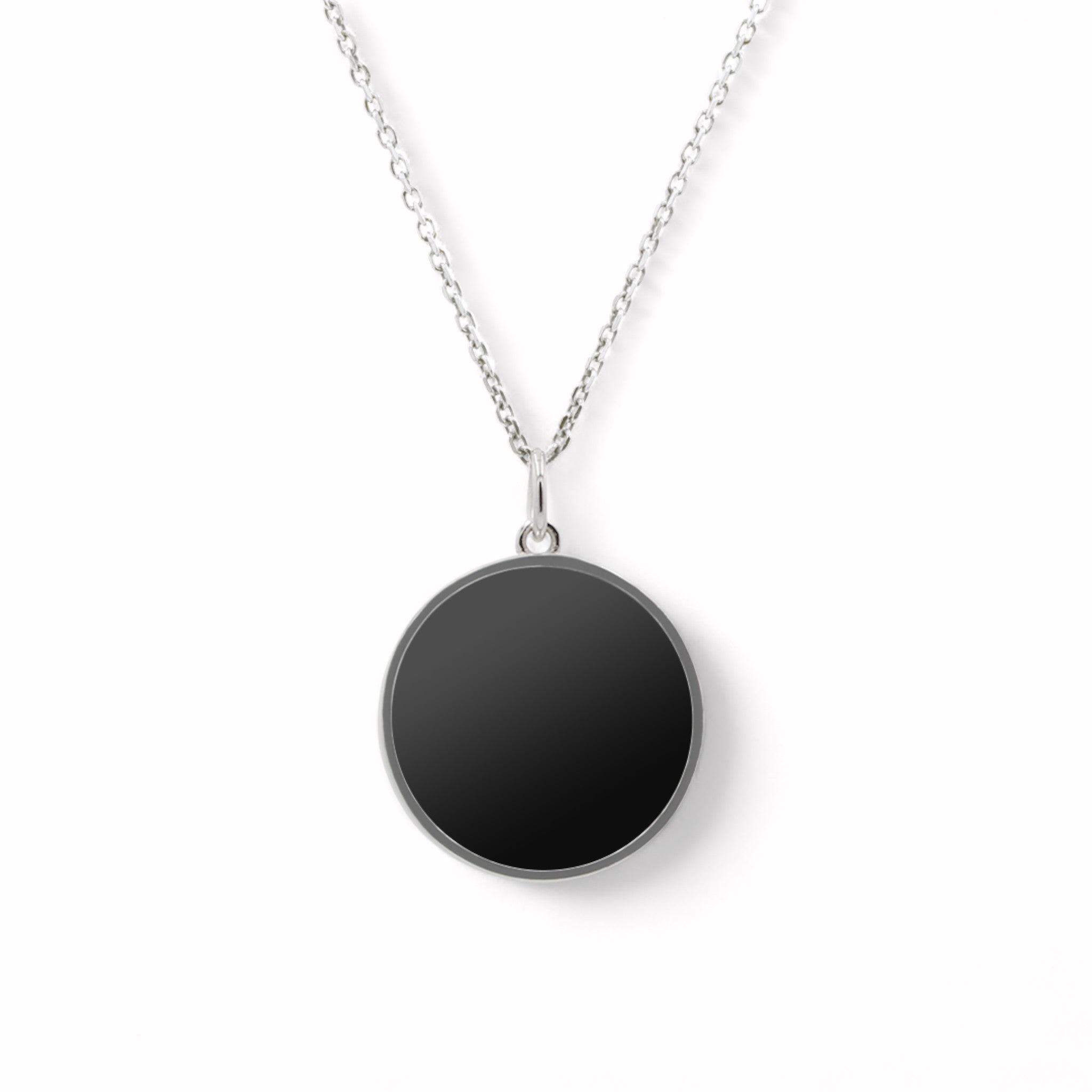 Black Diamond - Women’s 16MM Pendant Necklace - 14K White Gold - Lady Elysium Black Diamond