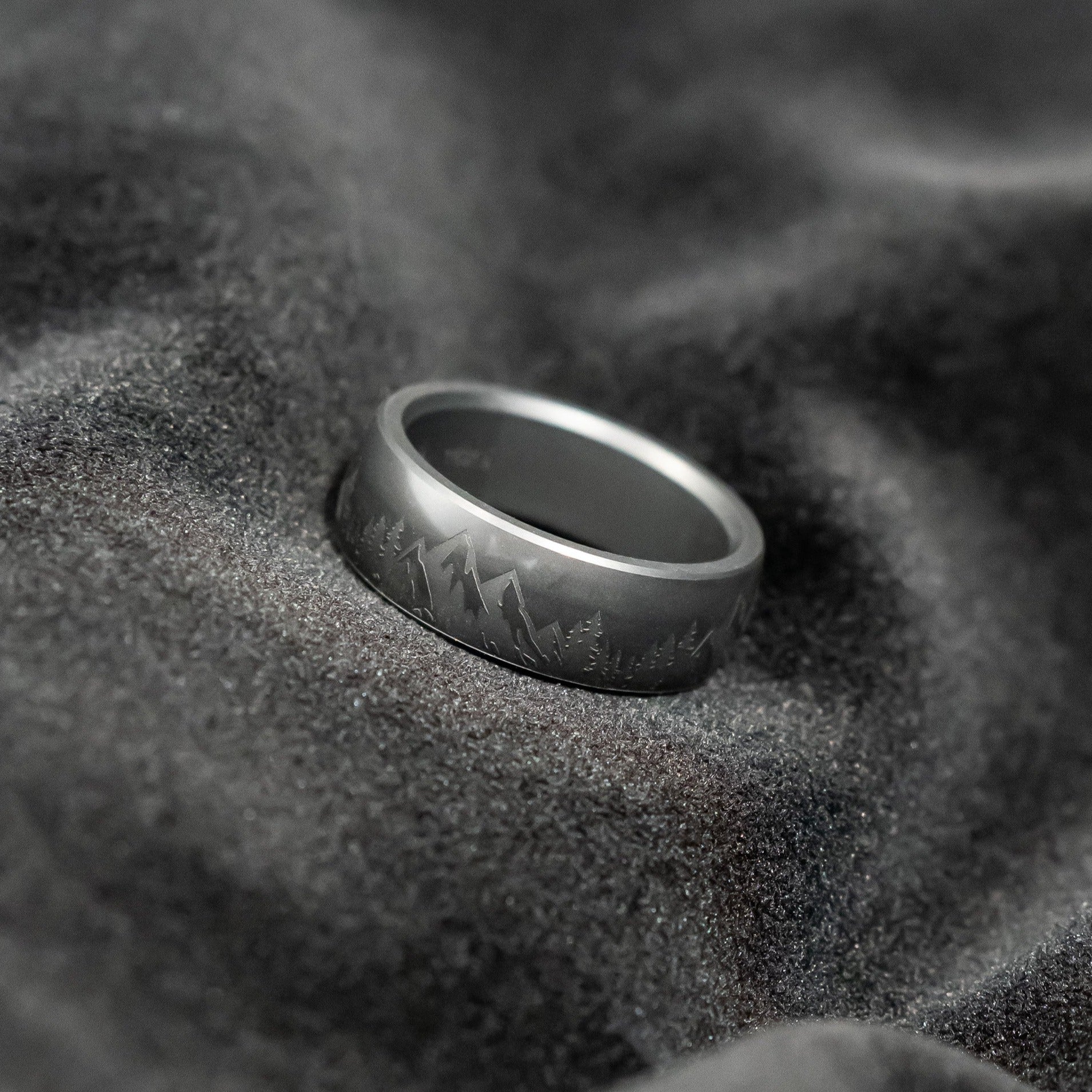 Black Diamond - Men’s Ring 8mm - Custom Laser Engraving - NYX - Elysium Black Diamond