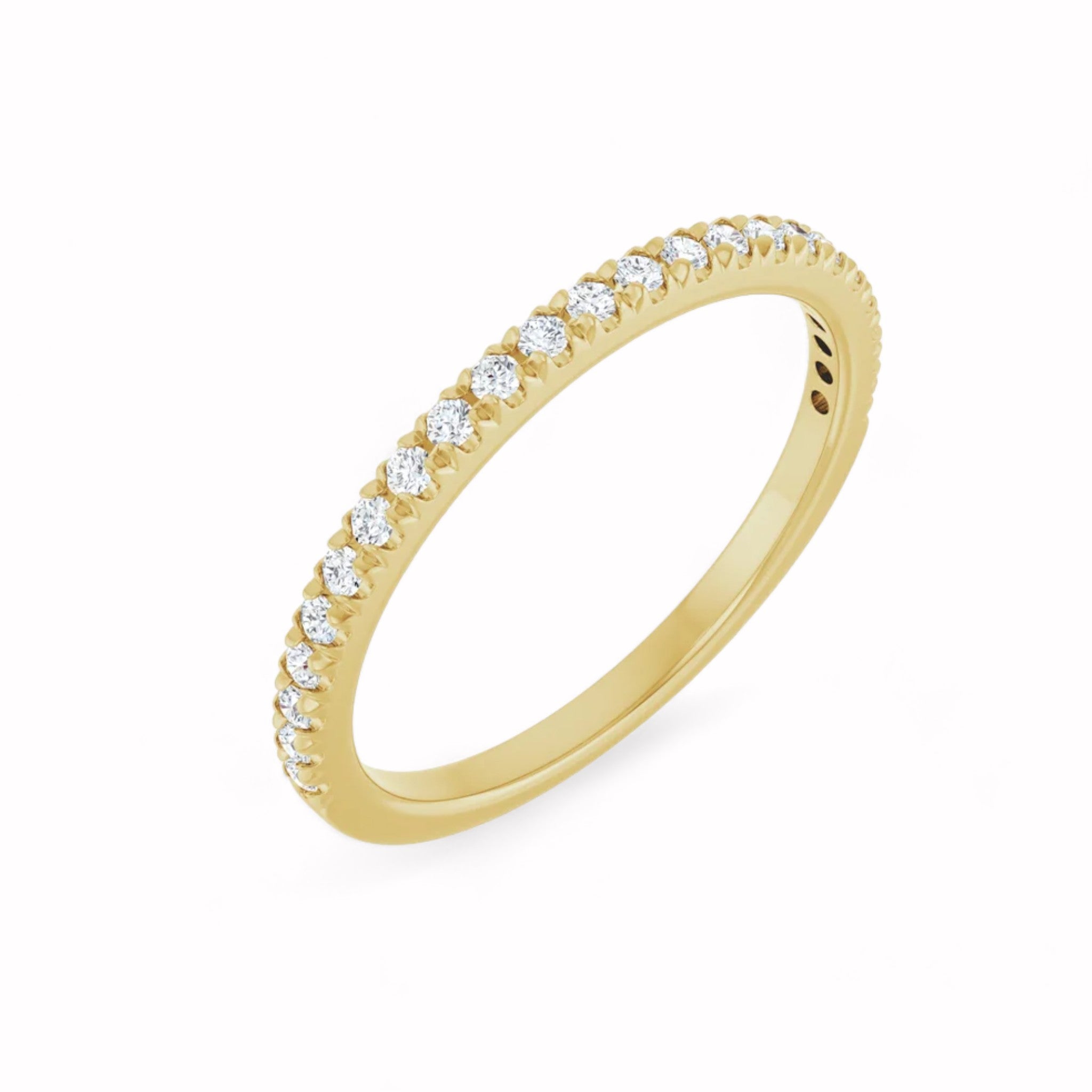 Black Diamond - Women’s Ring - RHEA - 14K Yellow Gold - French Set - 1/4 CTW Diamond Anniversary Band - Lady Elysium Black Diamond