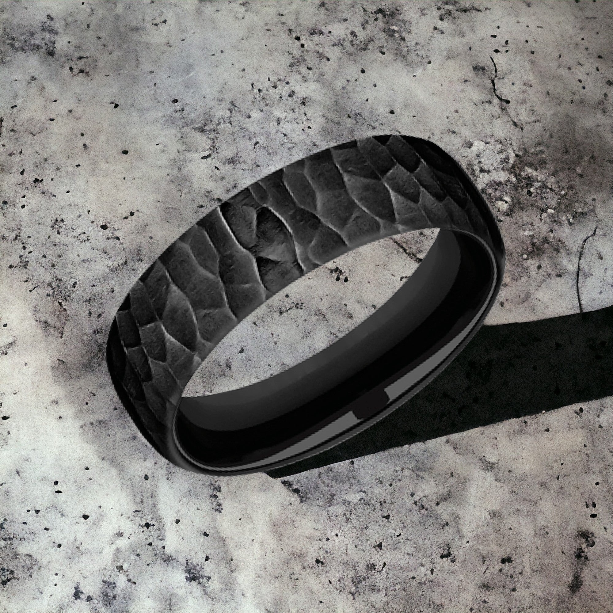 Men's Wedding Band | The Shredder | Black Titanium | Elysium