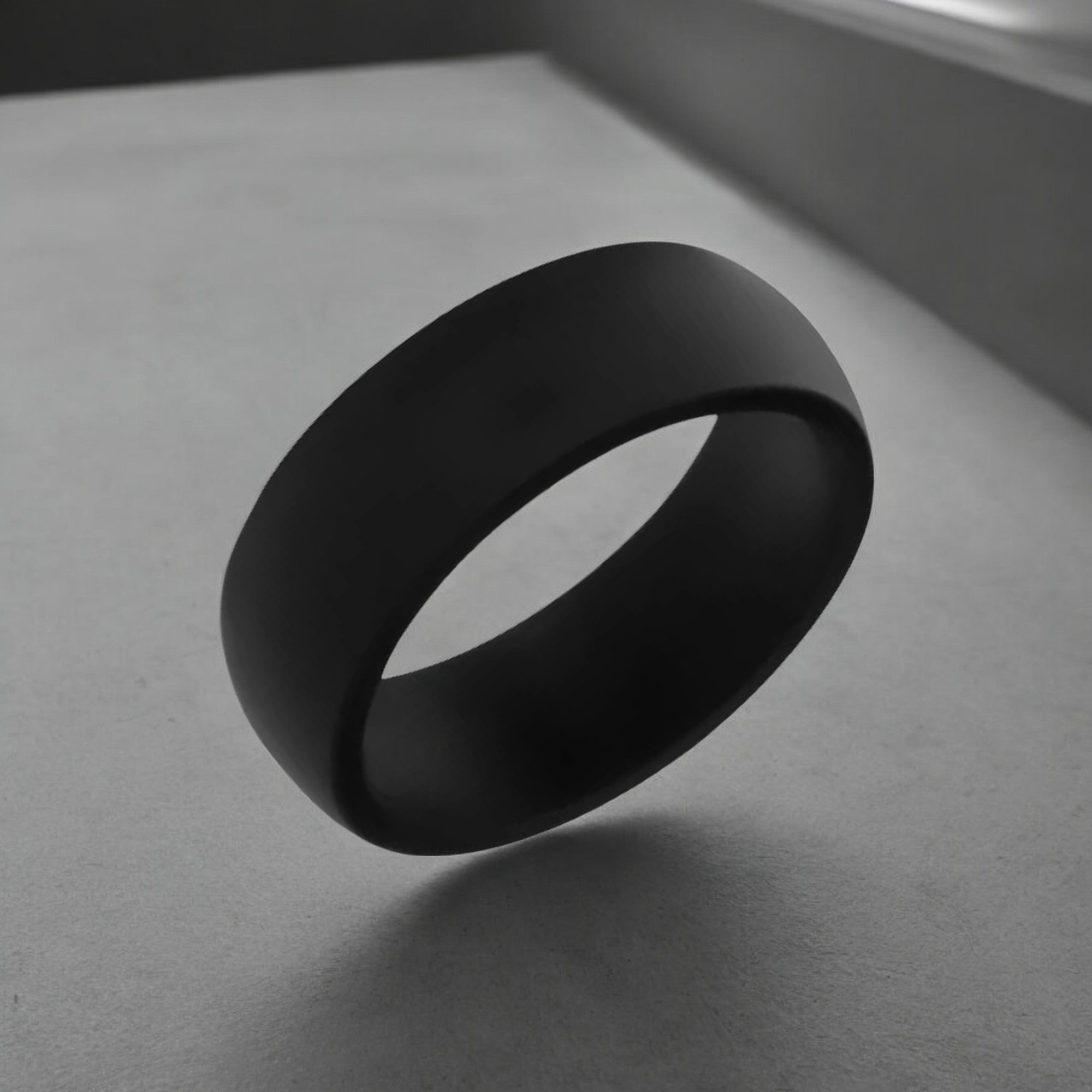 The Apollo - 8MM Domed Silicone Ring - Elysium Black Diamond