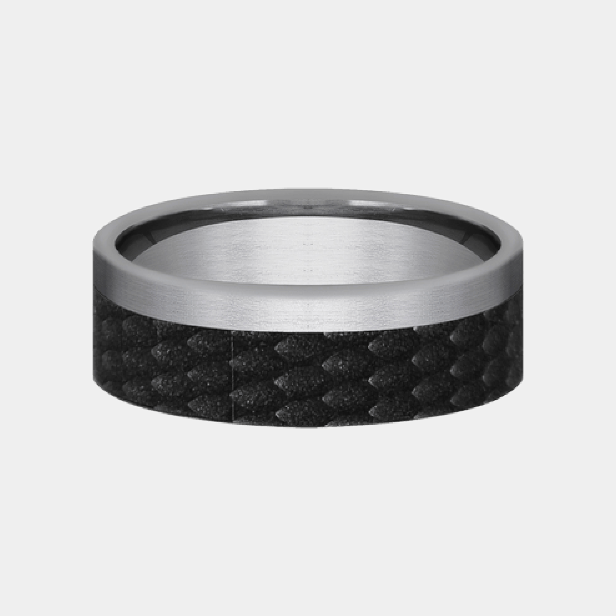 Men's Wedding Band | The Talon | Tantalum Grey with Black Titanium | Elysium